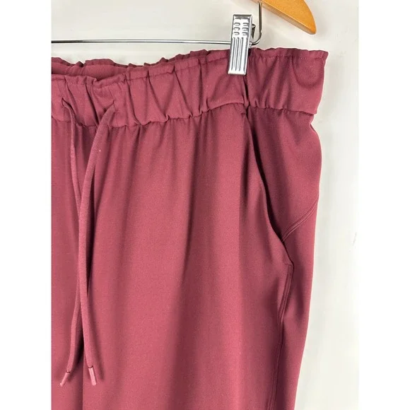 Lululemon Keep Moving Pant 7/8 High Rise Pockets Stretch Cassis Maroon Size 14 - Picture 4 of 13